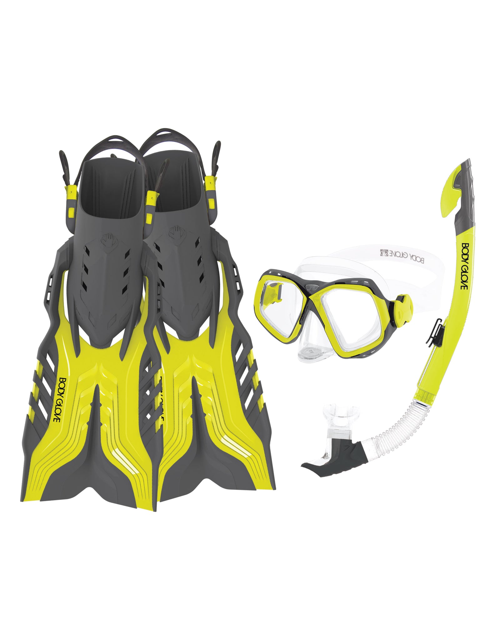 Fiji Mask/Snorkel/Fin Snorkeling Set - Citron/Grey